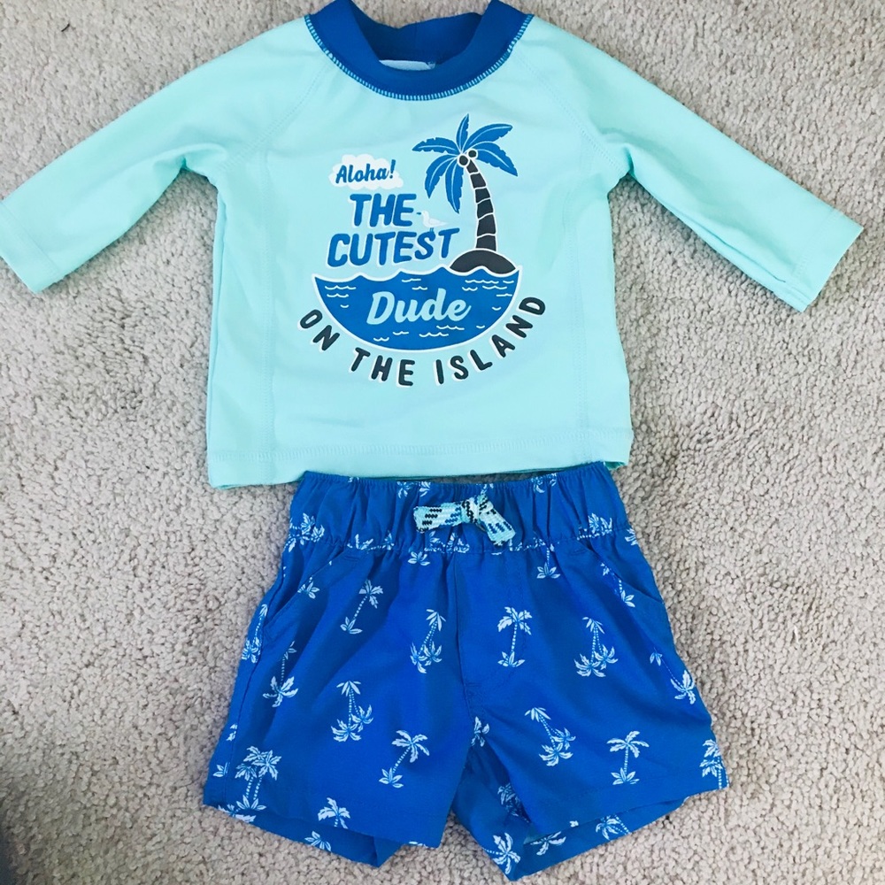 NWT Carter's Baby Boys NB Swim Set